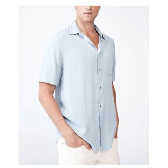 New Cotton on Men's Cuban Short
Sleeve Shirt size M color Blue Fog - Picture 2 of 4